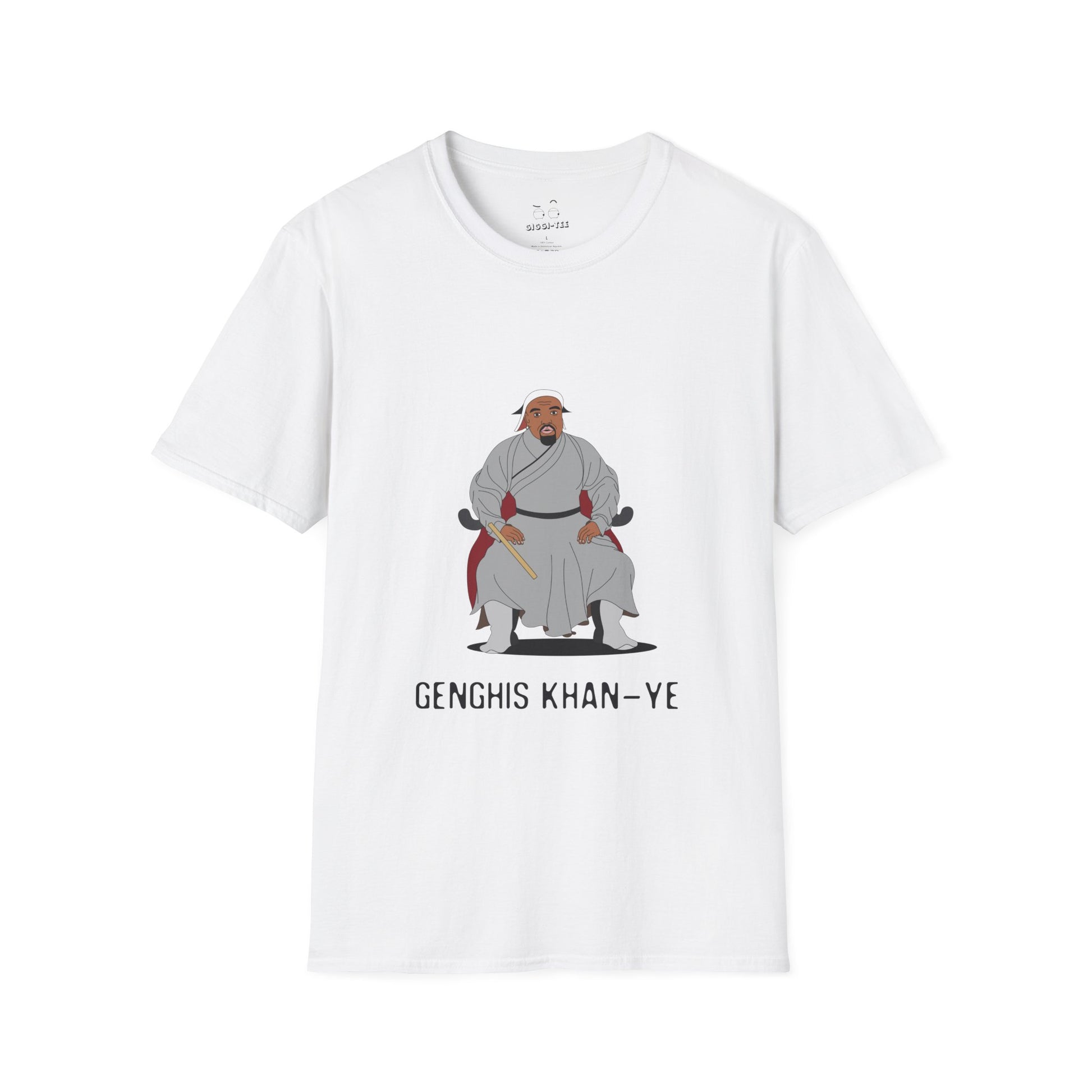T-shirt depicting a historical Mongol warrior with the facial features of Kanye West.