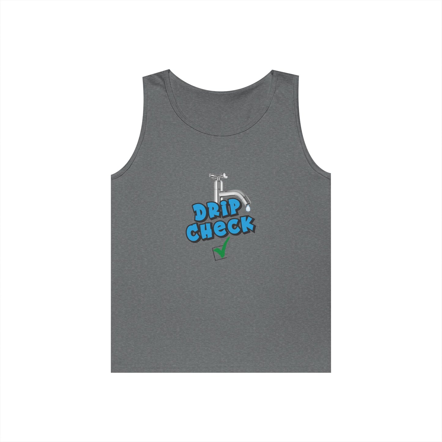 faucet dripping water drip check pun funny tank top design