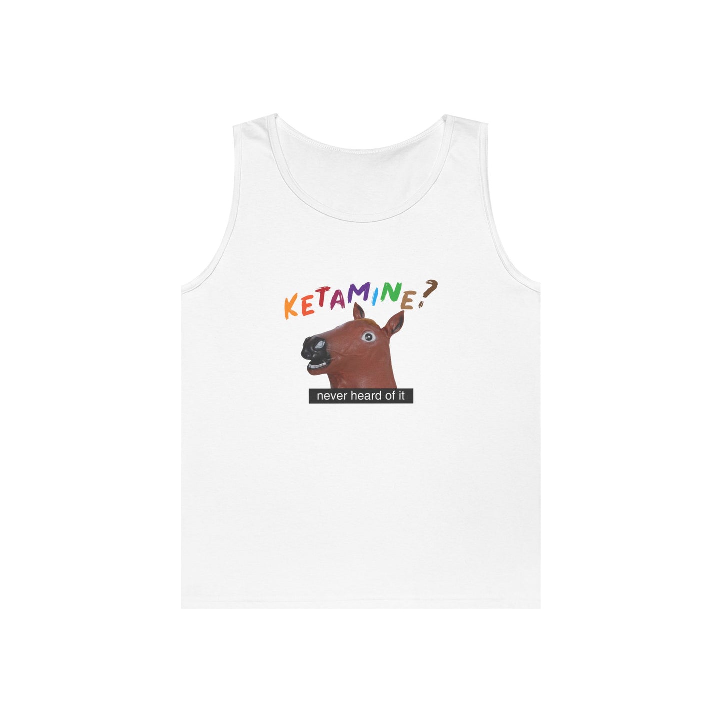 horse head mask ketamine joke funny tank top design