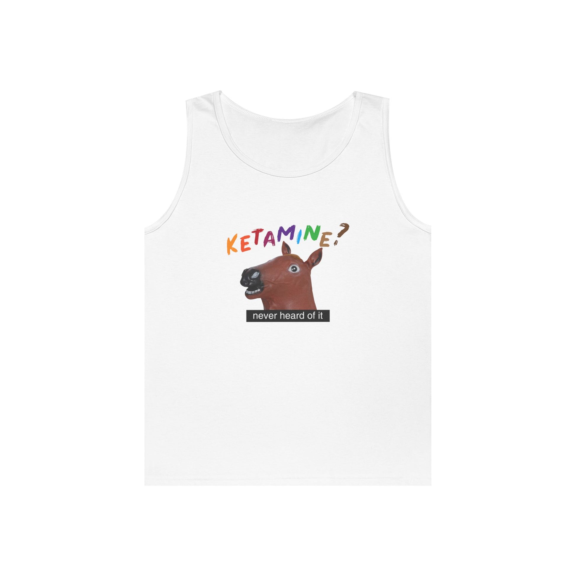 horse head mask ketamine joke funny tank top design