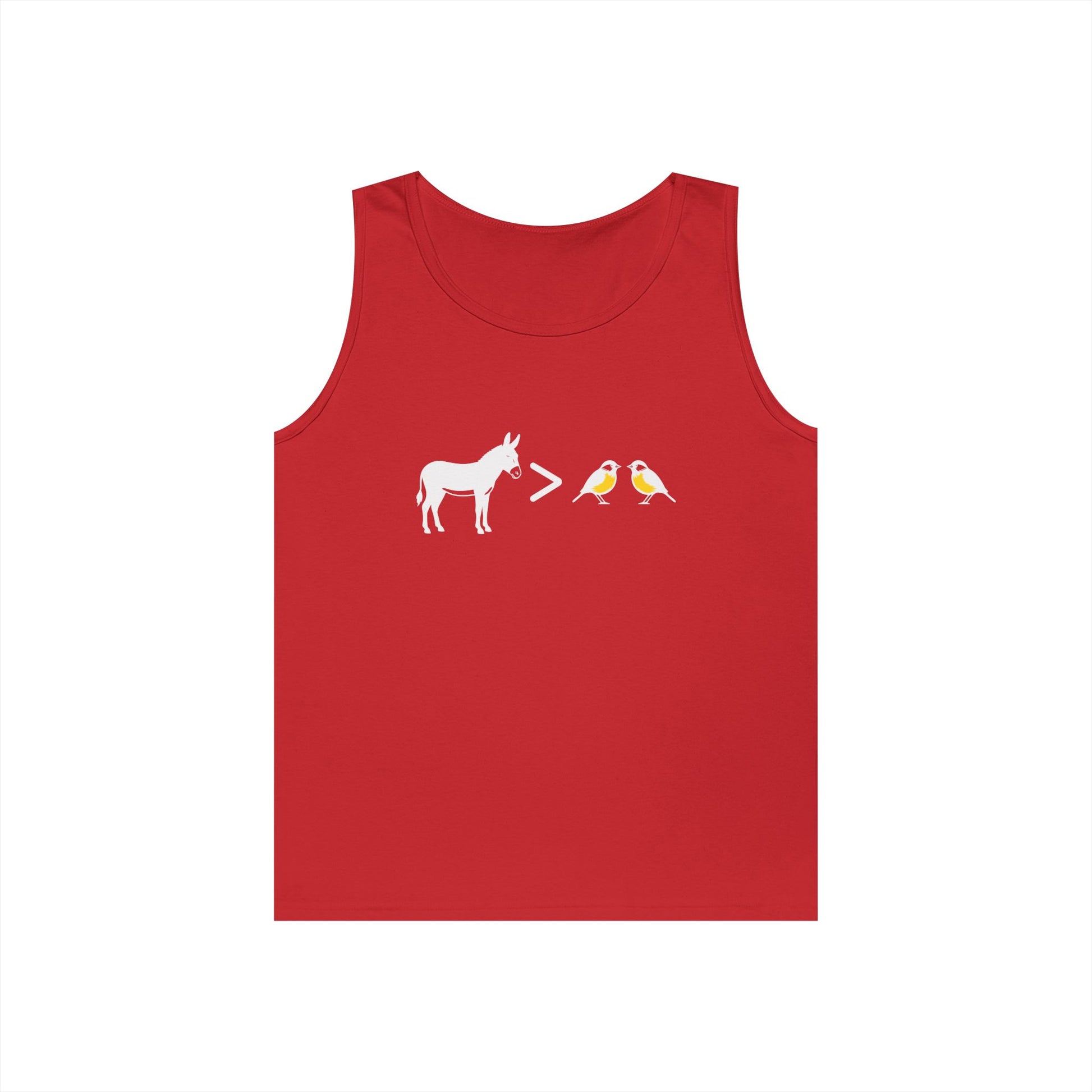 Ass greater than tits donkey and bird funny tank top design