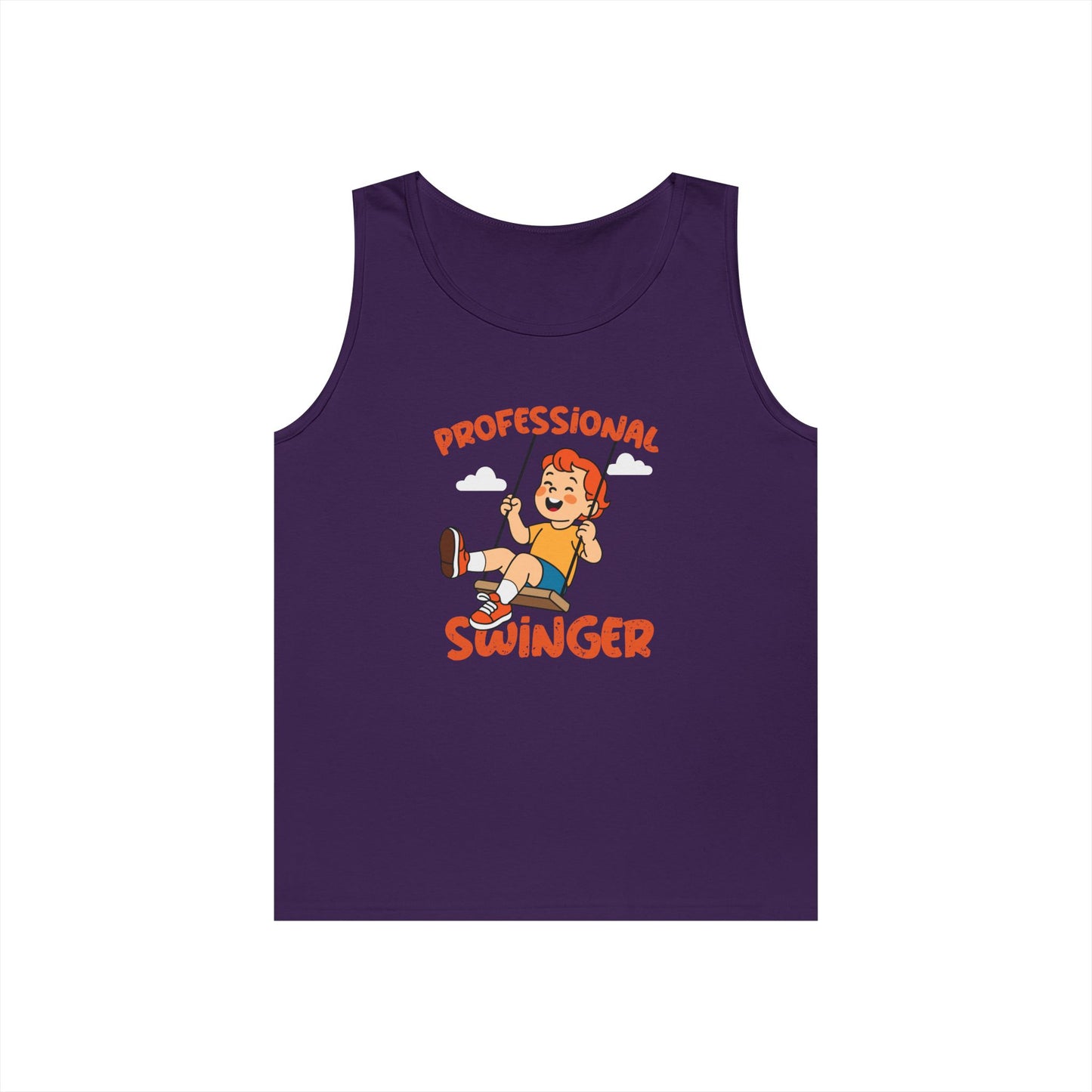 kid on swing professional swinger pun funny tank top design
