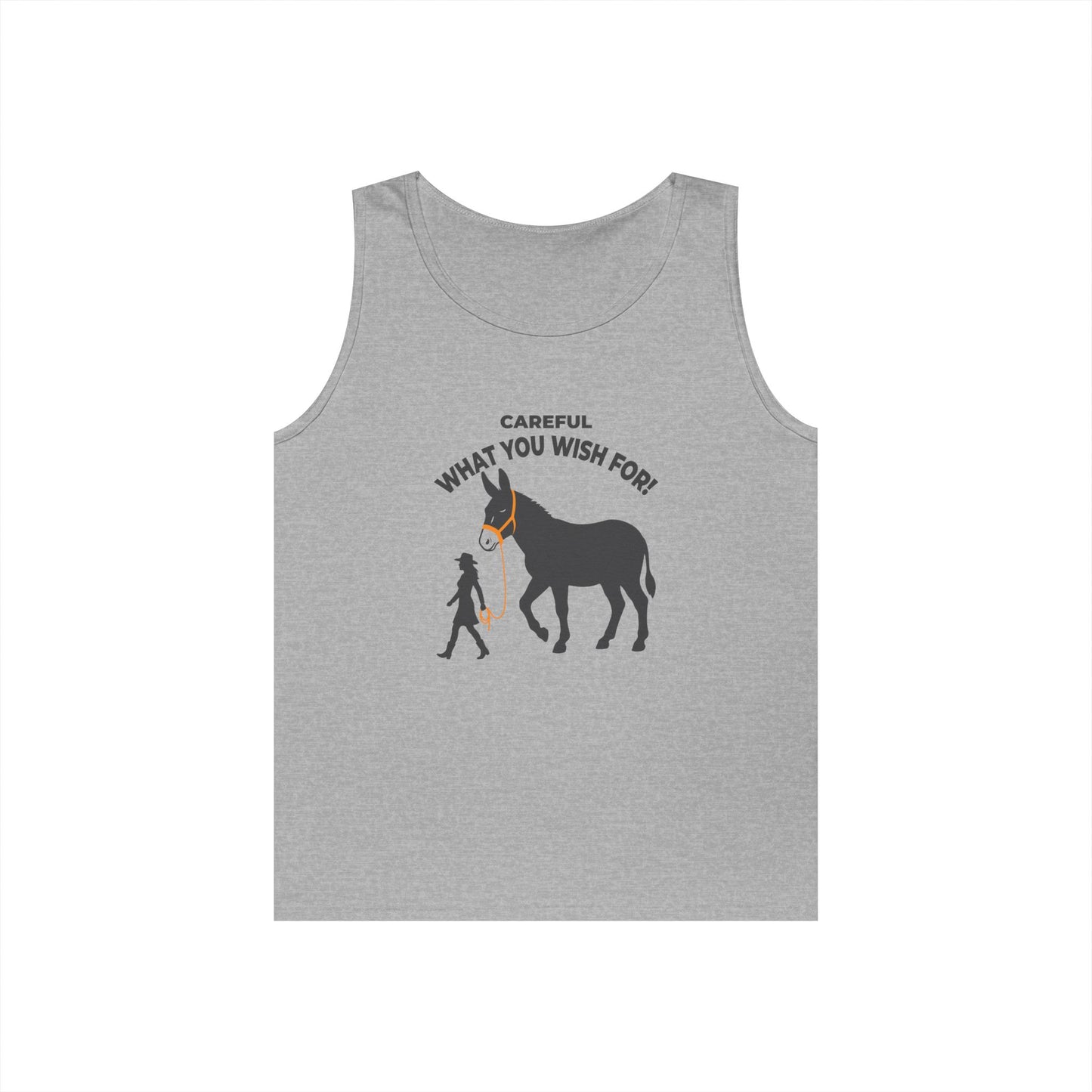 Big Ass tank top featuring absurd donkey humor and a genie wish pun design