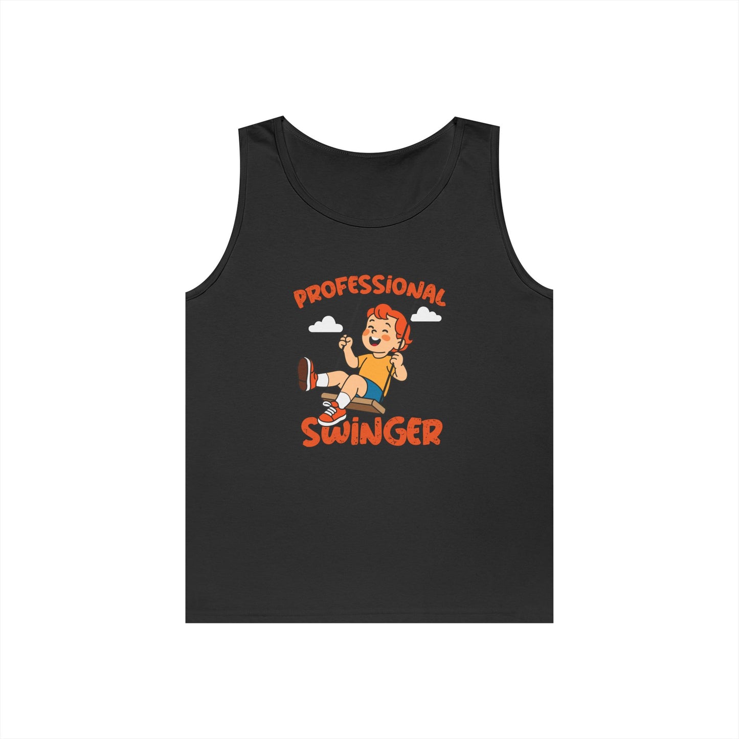 kid on swing professional swinger pun funny tank top design