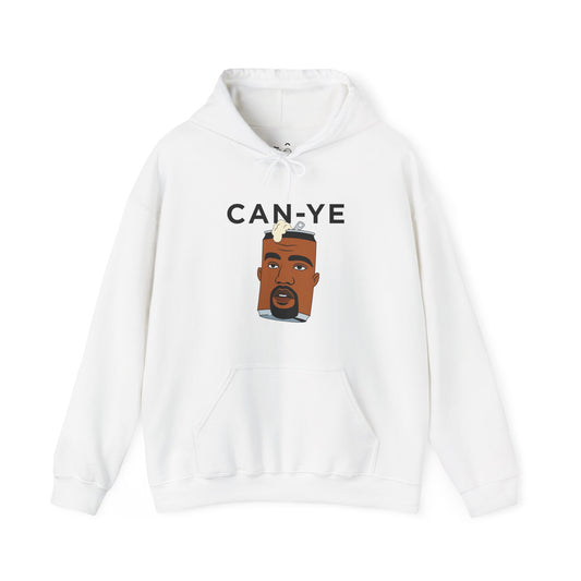 Can Ye parody hoodie graphic featuring Kanye West designed as a metal can