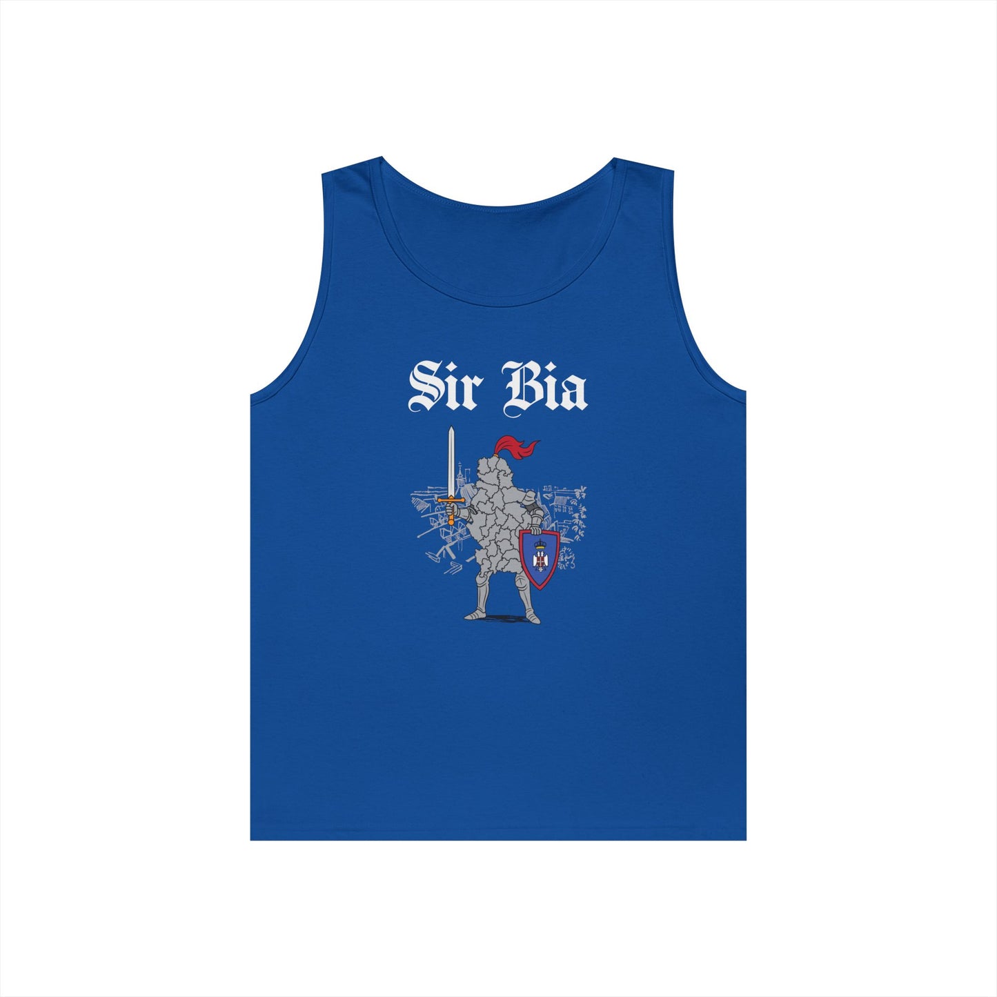 serbia map in armor sir bia pun funny tank top design
