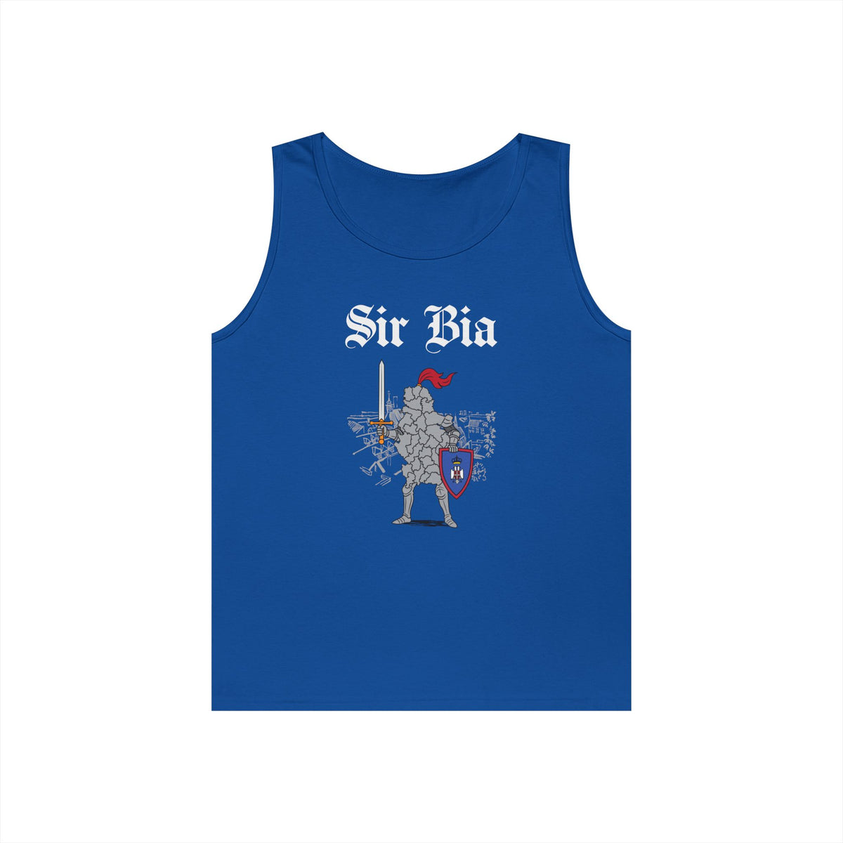 serbia map in armor sir bia pun funny tank top design