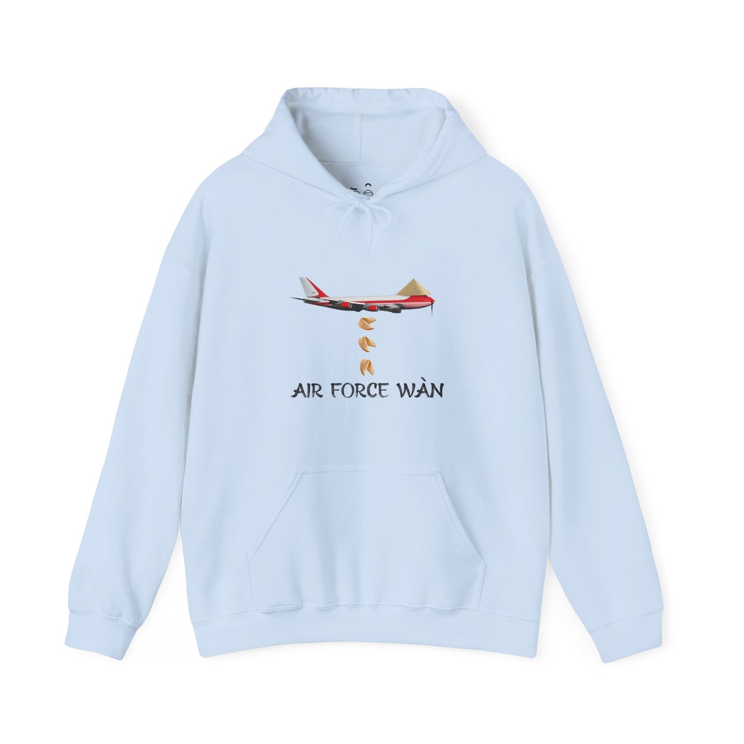 Air Force Wan parody hoodie featuring a presidential airplane dropping fortune cookies