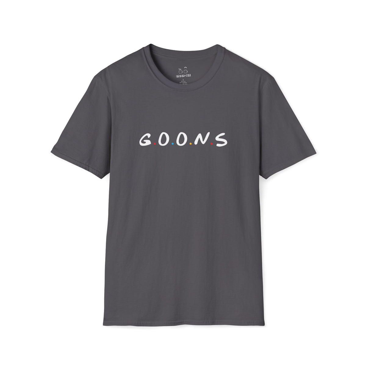 Goons shirt design featuring the logo of friends comedy sitcom, humorous parody apparel