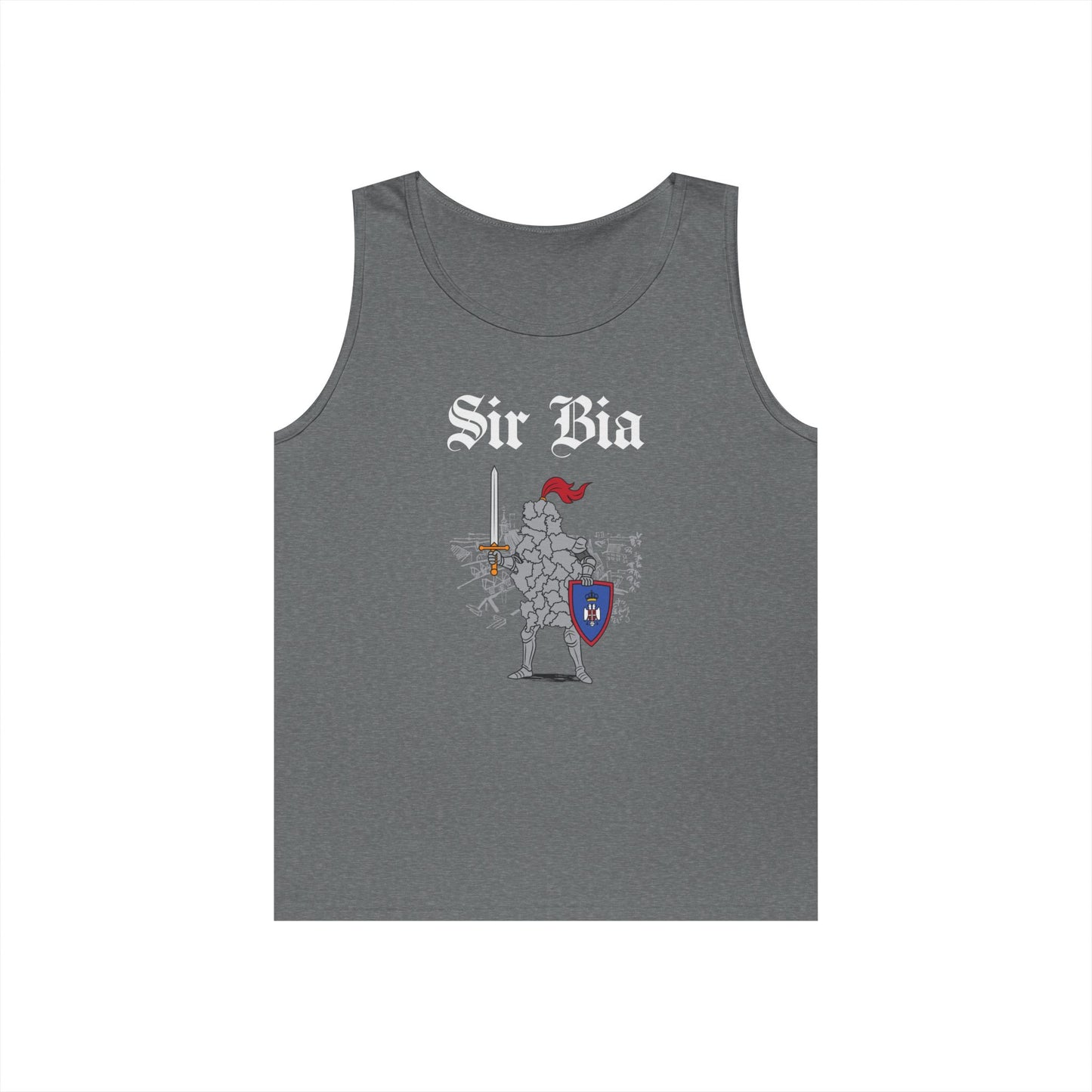 serbia map in armor sir bia pun funny tank top design