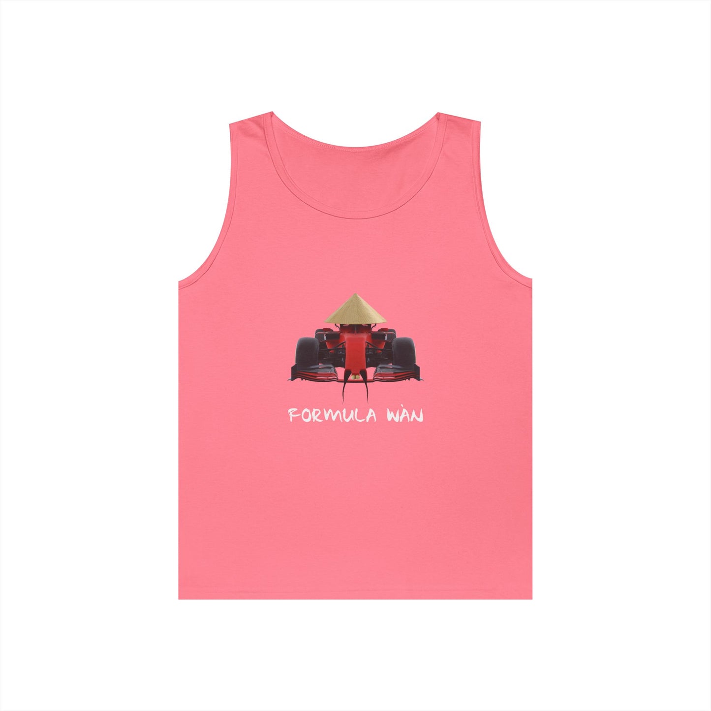 funny Asian race car parody rice hat buck teeth formula wan tank top design