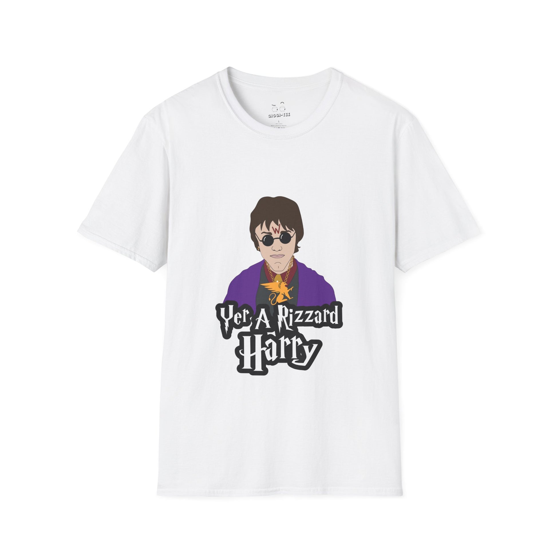 T-shirt featuring a wizard character with "Rizz" (charisma) energy, parodying Hagrid’s famous line from Harry Potter.