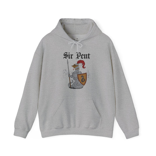 Sir Pent fantasy hoodie featuring a serpent wearing medieval knight armor