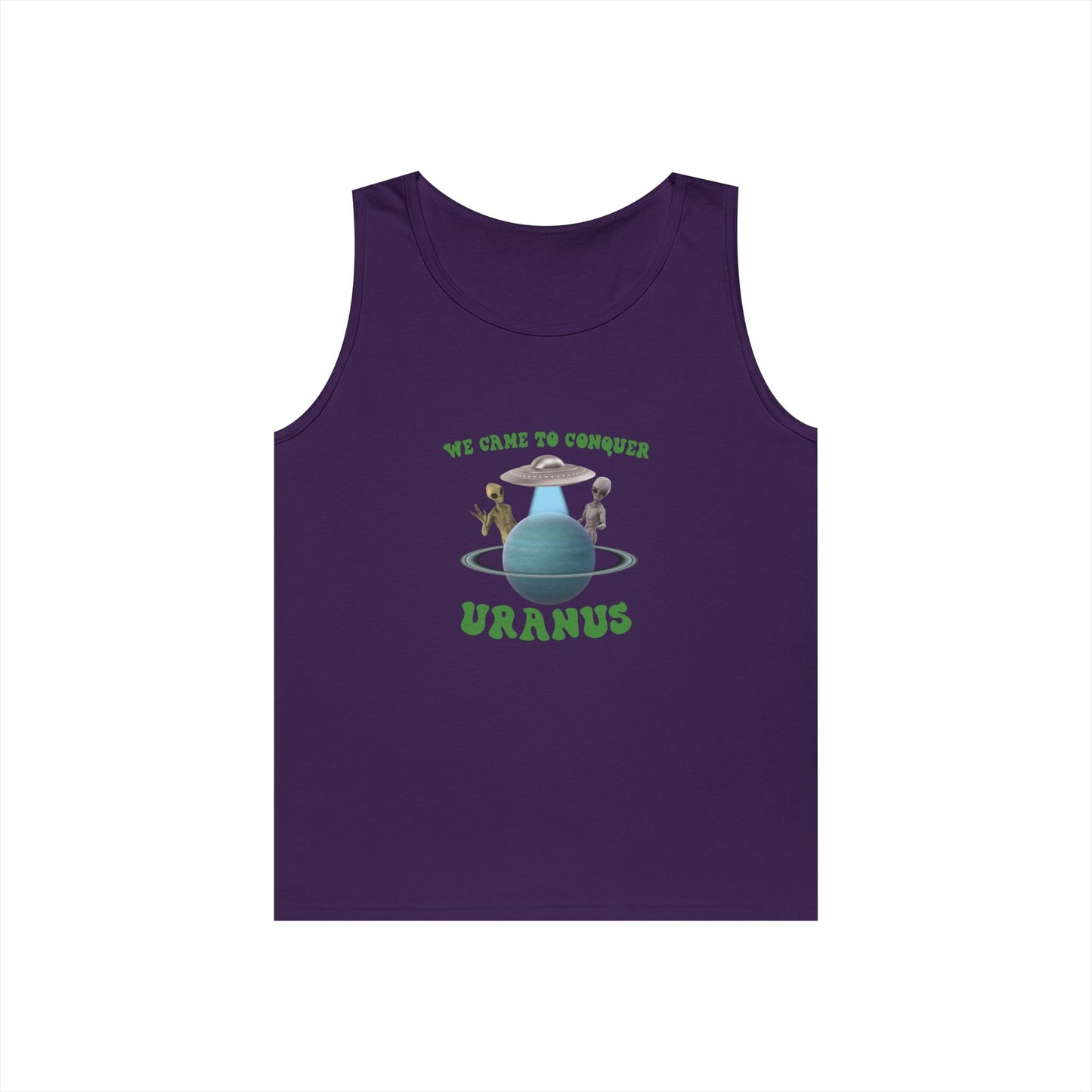 aliens near planet uranus funny space pun conquer uranus tank top