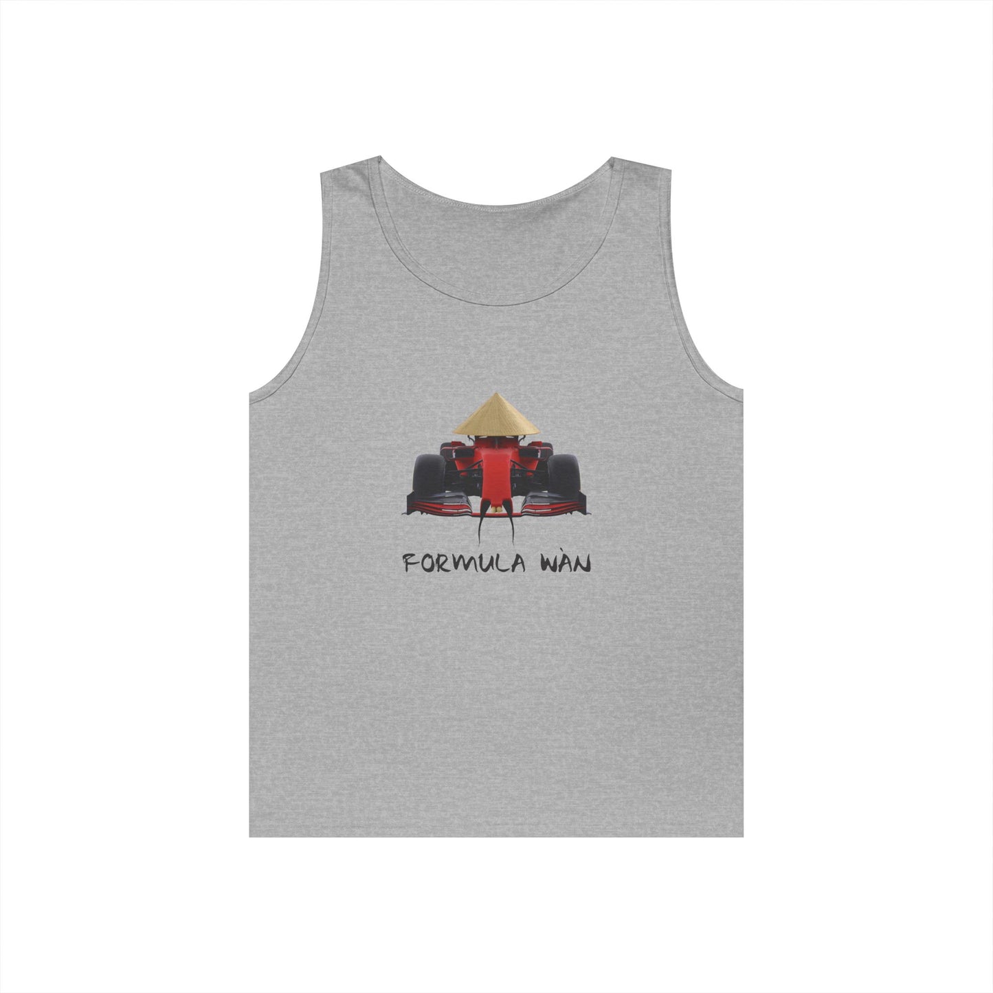 funny Asian race car parody rice hat buck teeth formula wan tank top design