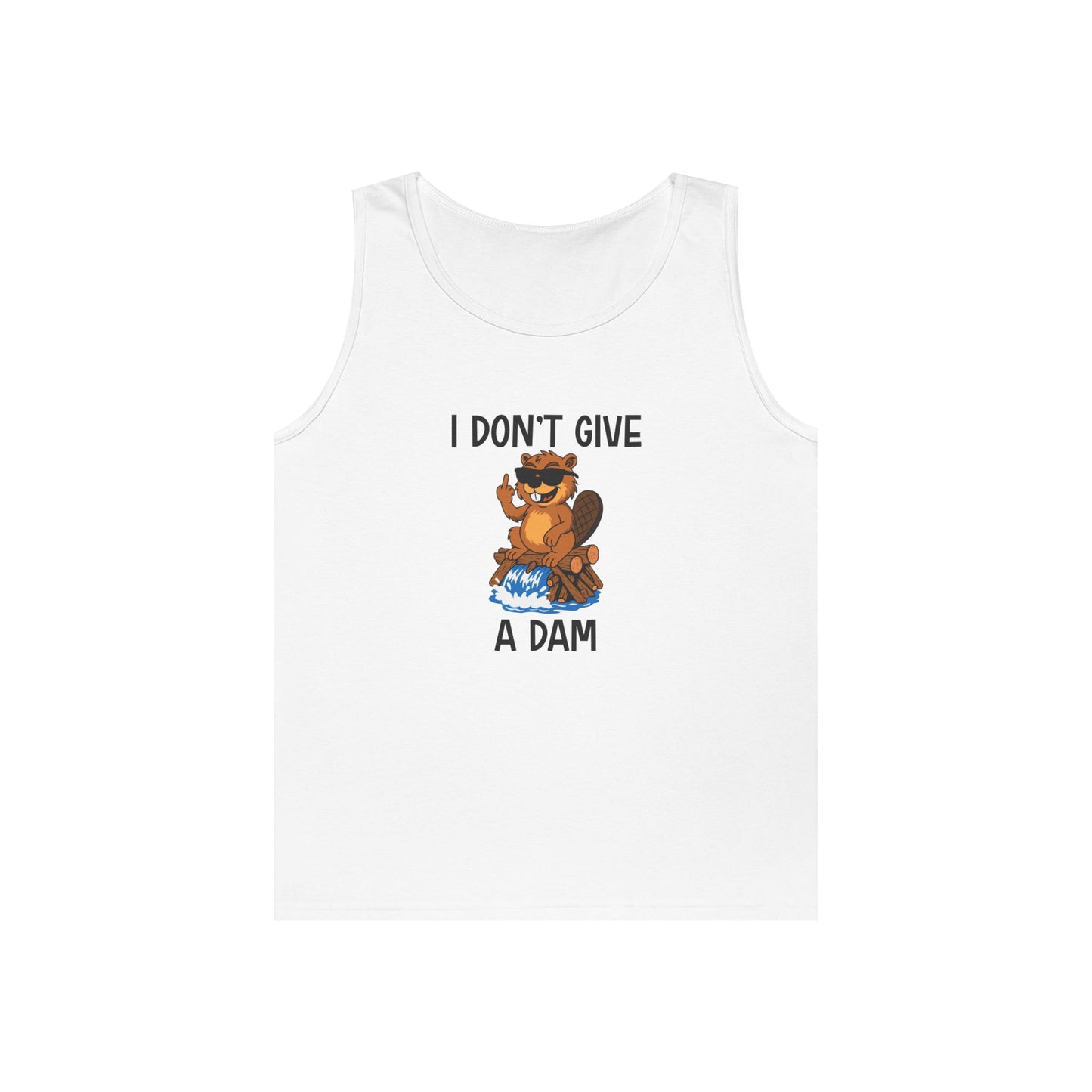 beaver on dam giving finger funny i don't give a damn tank top