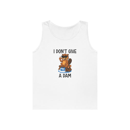 beaver on dam giving finger funny i don't give a damn tank top