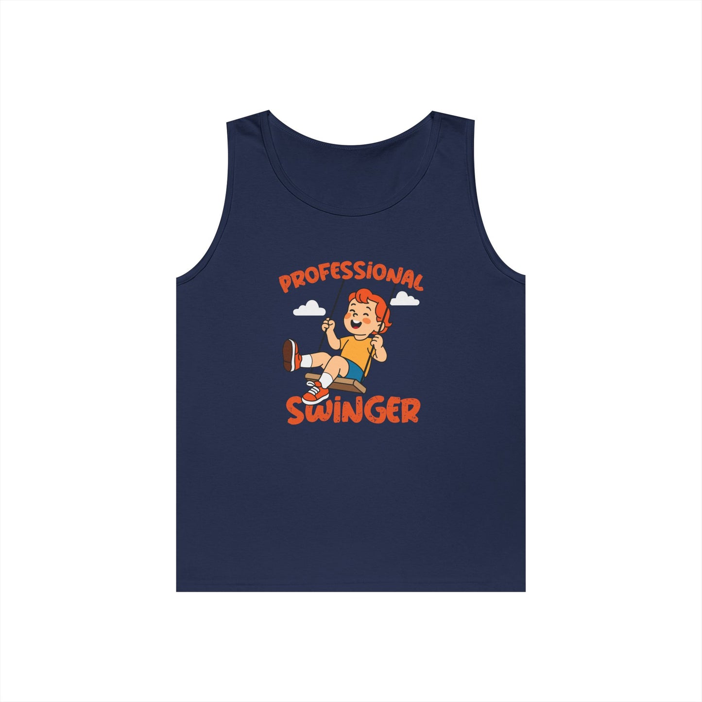 kid on swing professional swinger pun funny tank top design