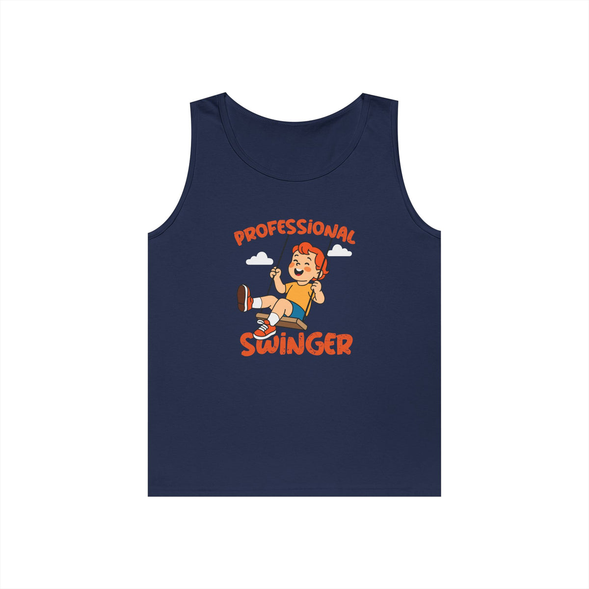 kid on swing professional swinger pun funny tank top design