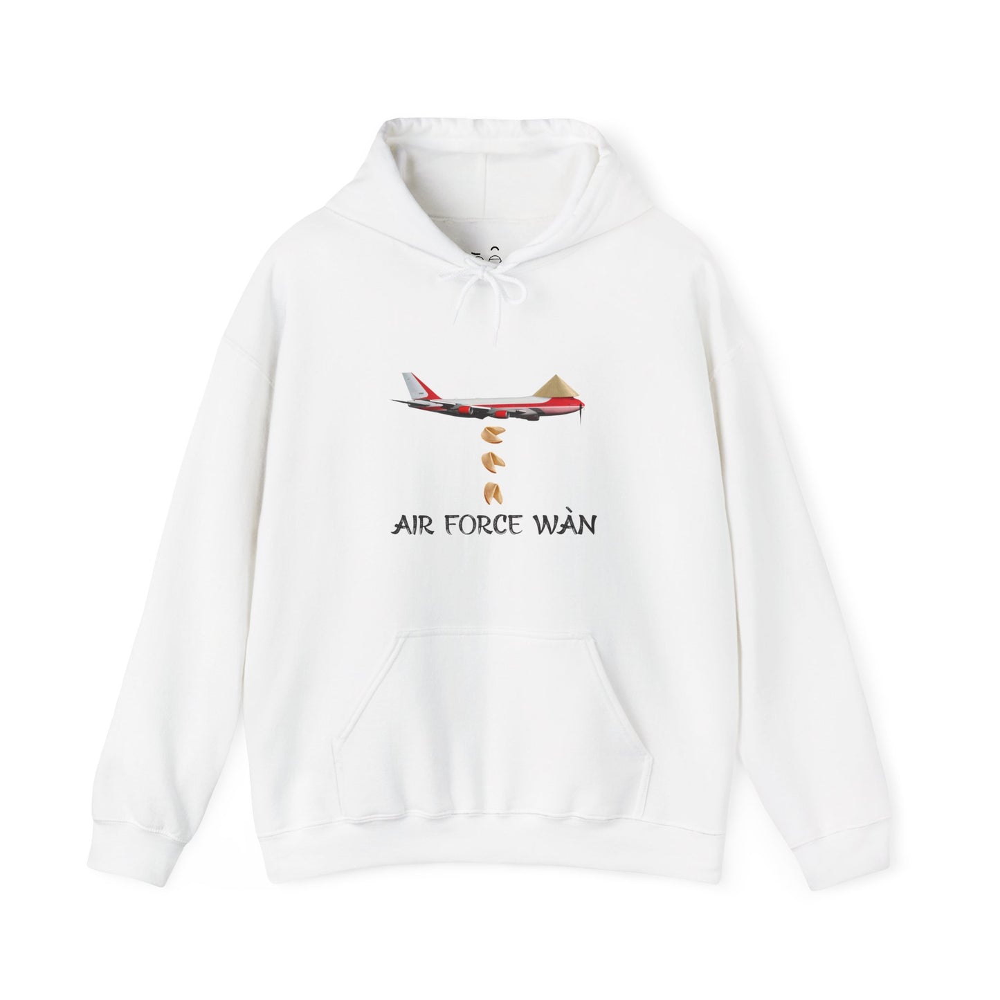 Air Force Wan parody hoodie featuring a presidential airplane dropping fortune cookies