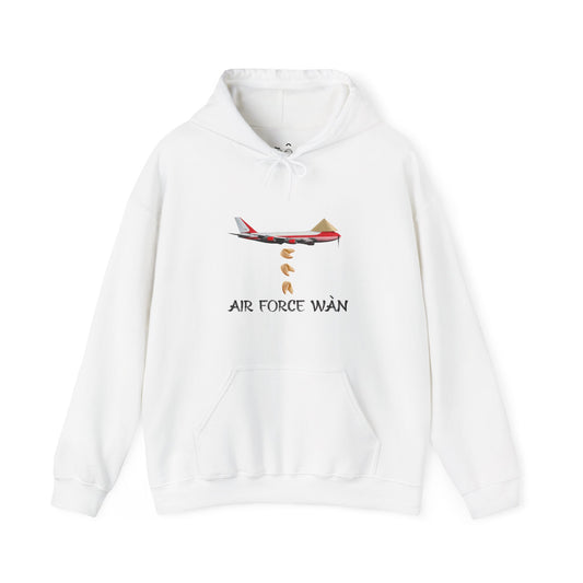 Air Force Wan parody hoodie featuring a presidential airplane dropping fortune cookies