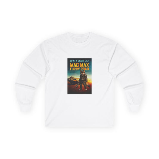 Mad Max Furry Road long sleeve shirt with furry character parody artwork inspired by a post-apocalyptic movie poster.