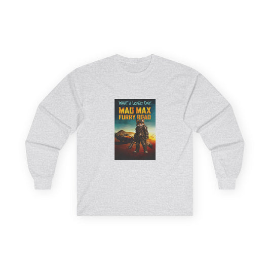Mad Max Furry Road long sleeve shirt with furry character parody artwork inspired by a post-apocalyptic movie poster.