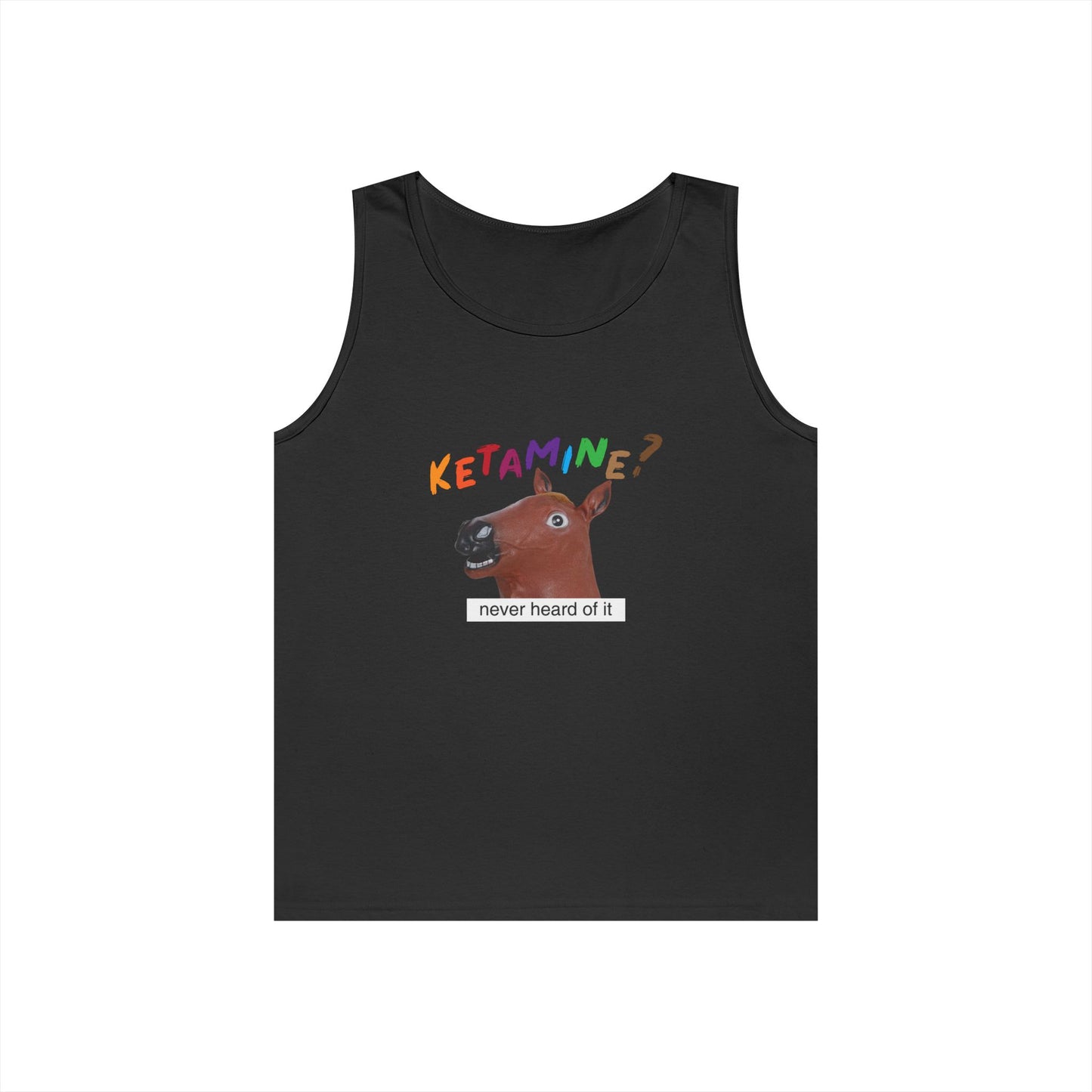 horse head mask ketamine joke funny tank top design