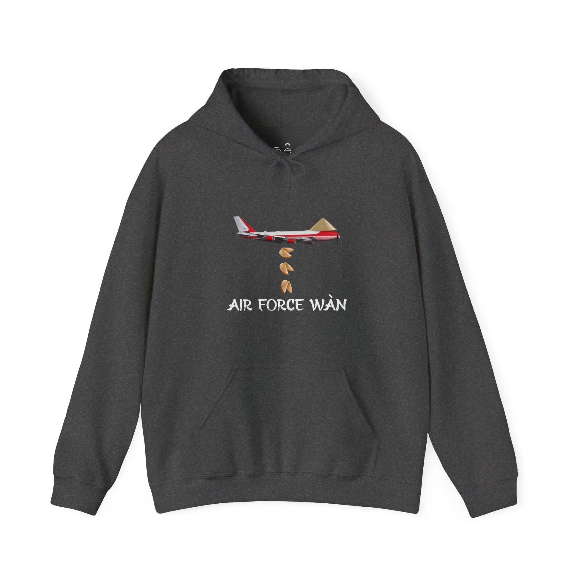 Air Force Wan parody hoodie featuring a presidential airplane dropping fortune cookies