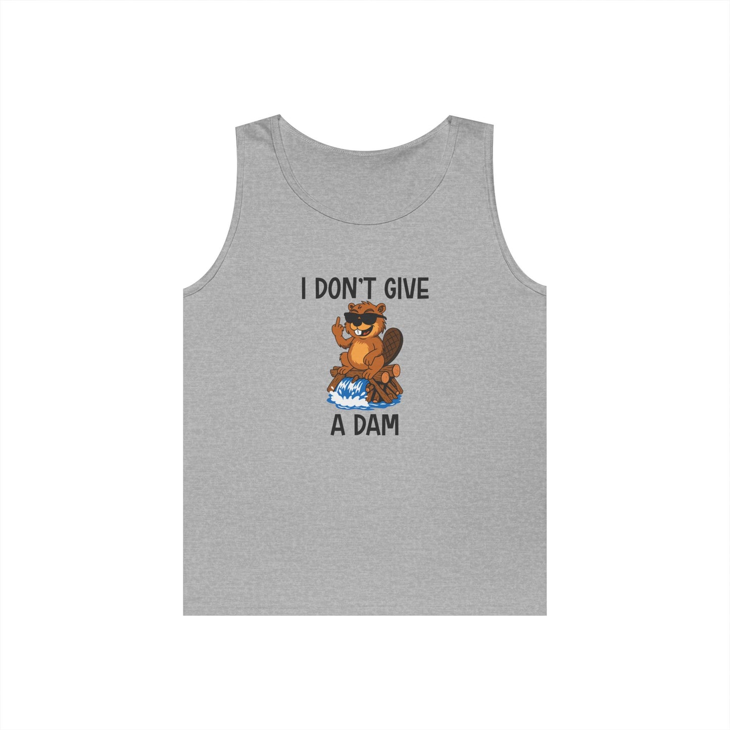 beaver on dam giving finger funny i don't give a damn tank top