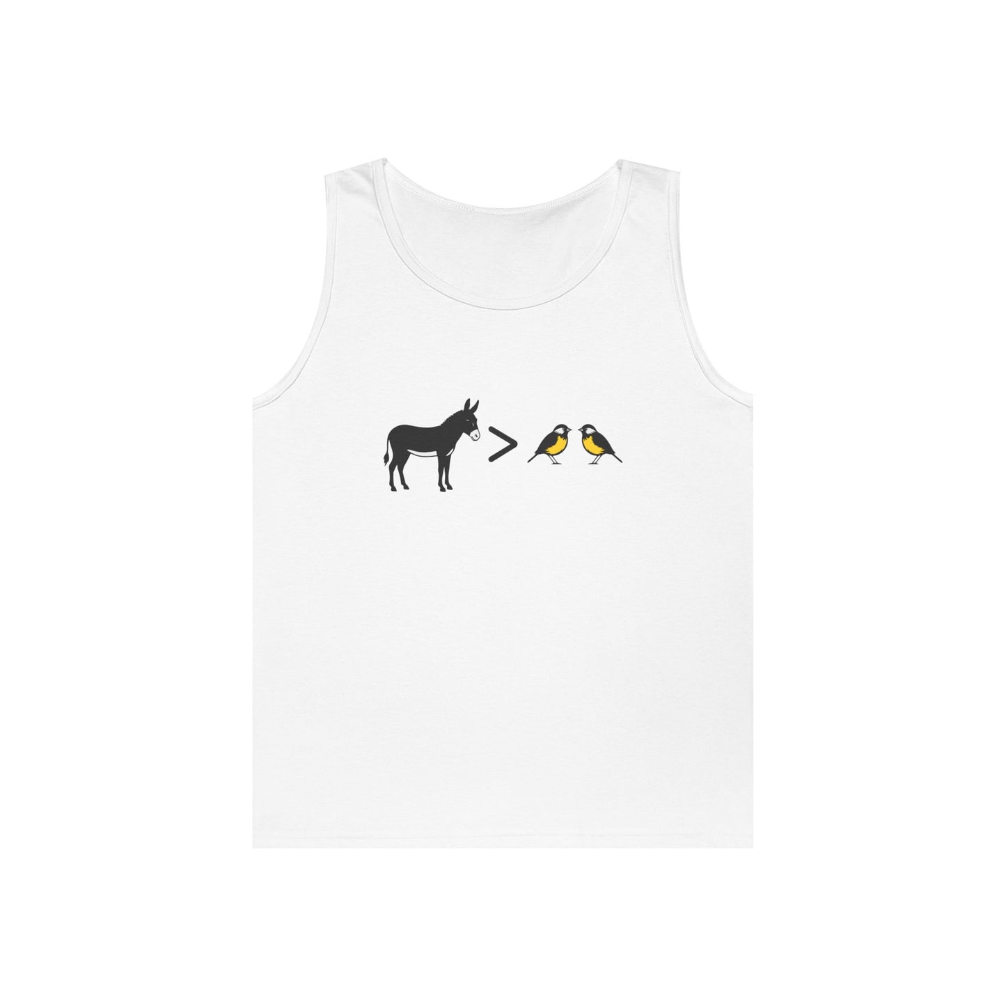 Ass greater than tits donkey and bird funny tank top design
