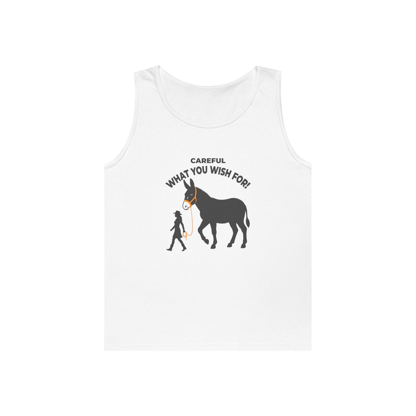 Big Ass tank top featuring absurd donkey humor and a genie wish pun design