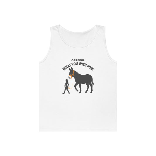 Big Ass tank top featuring absurd donkey humor and a genie wish pun design
