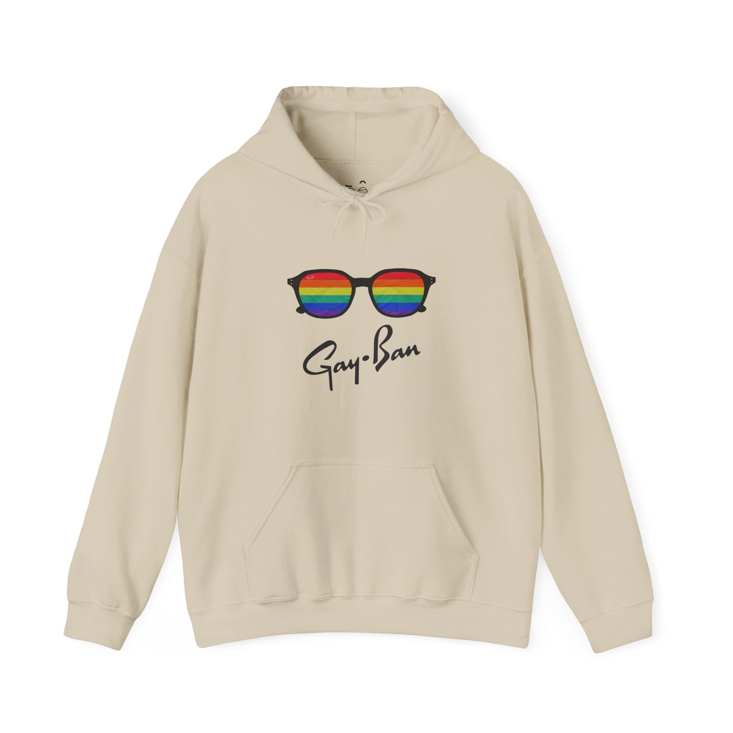 Parody sunglasses design with rainbow-colored lenses inspired by retro eyewear culture