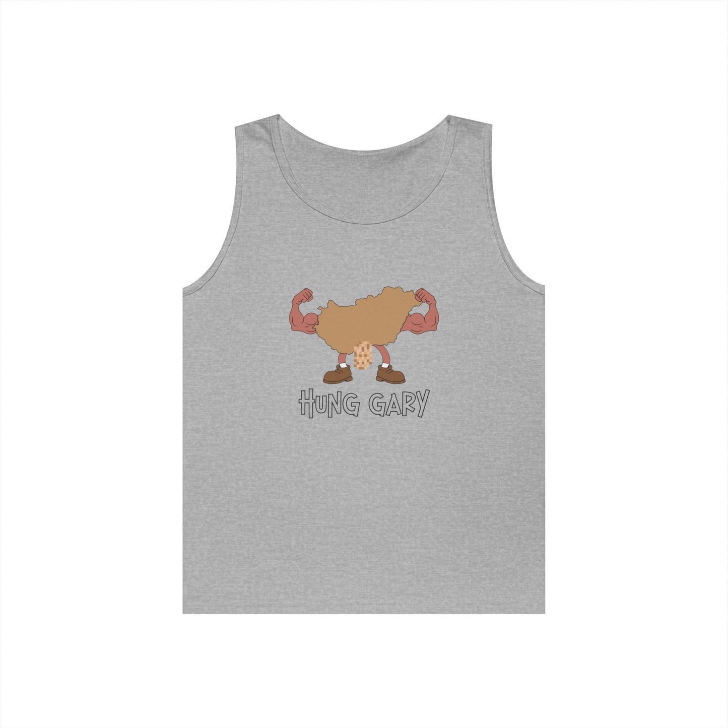 map of hungary flexing muscles hung gary pun parody funny tank top