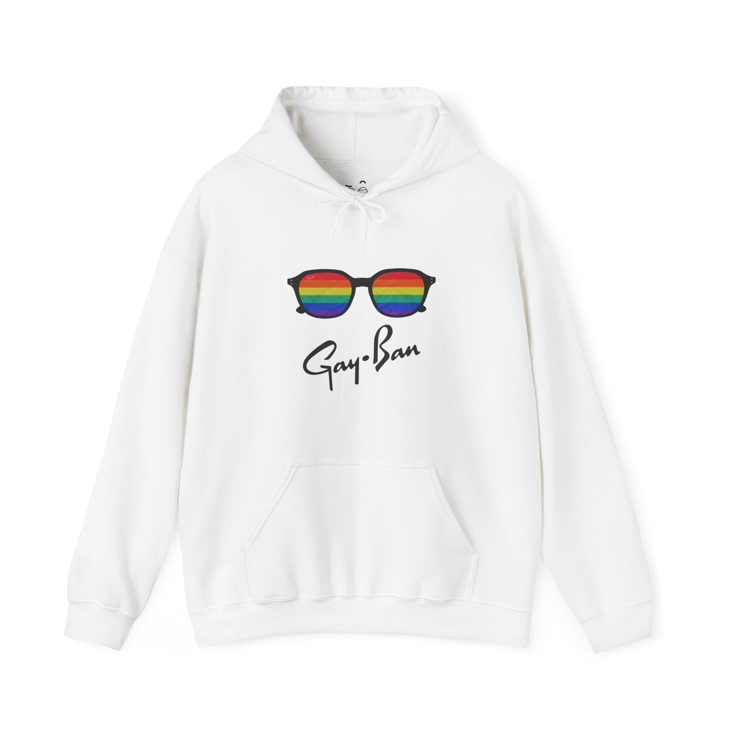 Parody sunglasses design with rainbow-colored lenses inspired by retro eyewear culture