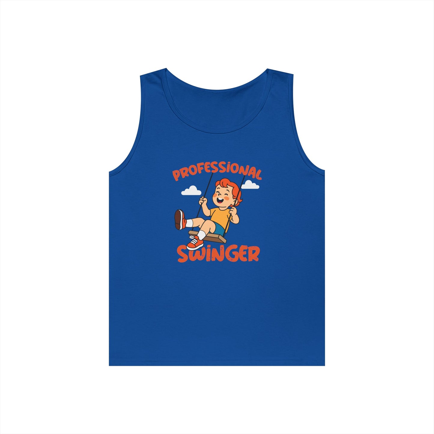 kid on swing professional swinger pun funny tank top design