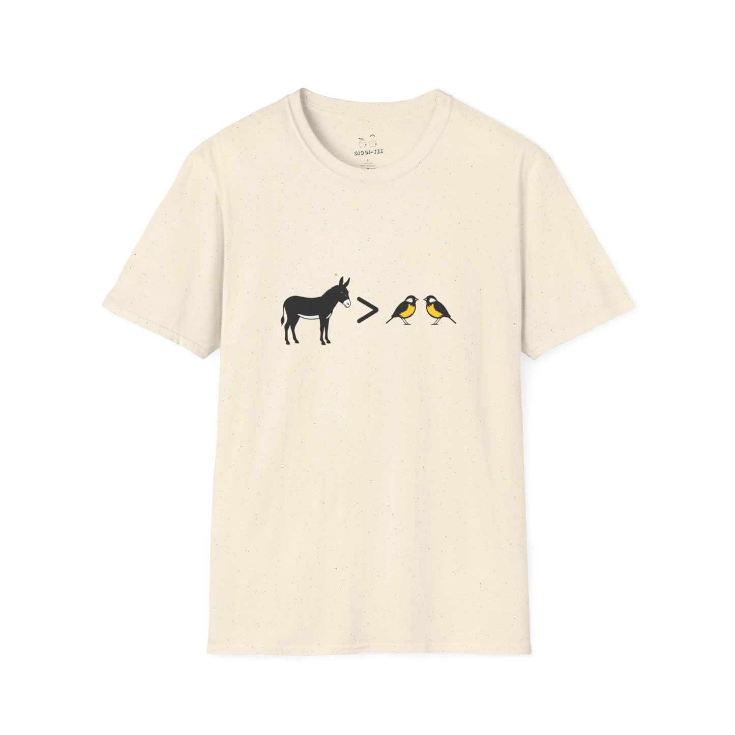 Ass greater than tits funny donkey and bird pun shirt design