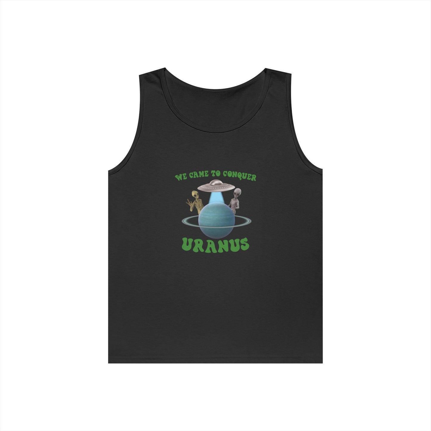 aliens near planet uranus funny space pun conquer uranus tank top