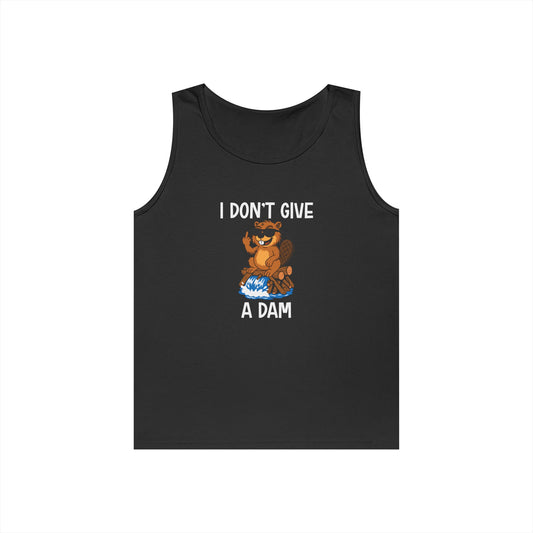beaver on dam giving finger funny i don't give a damn tank top