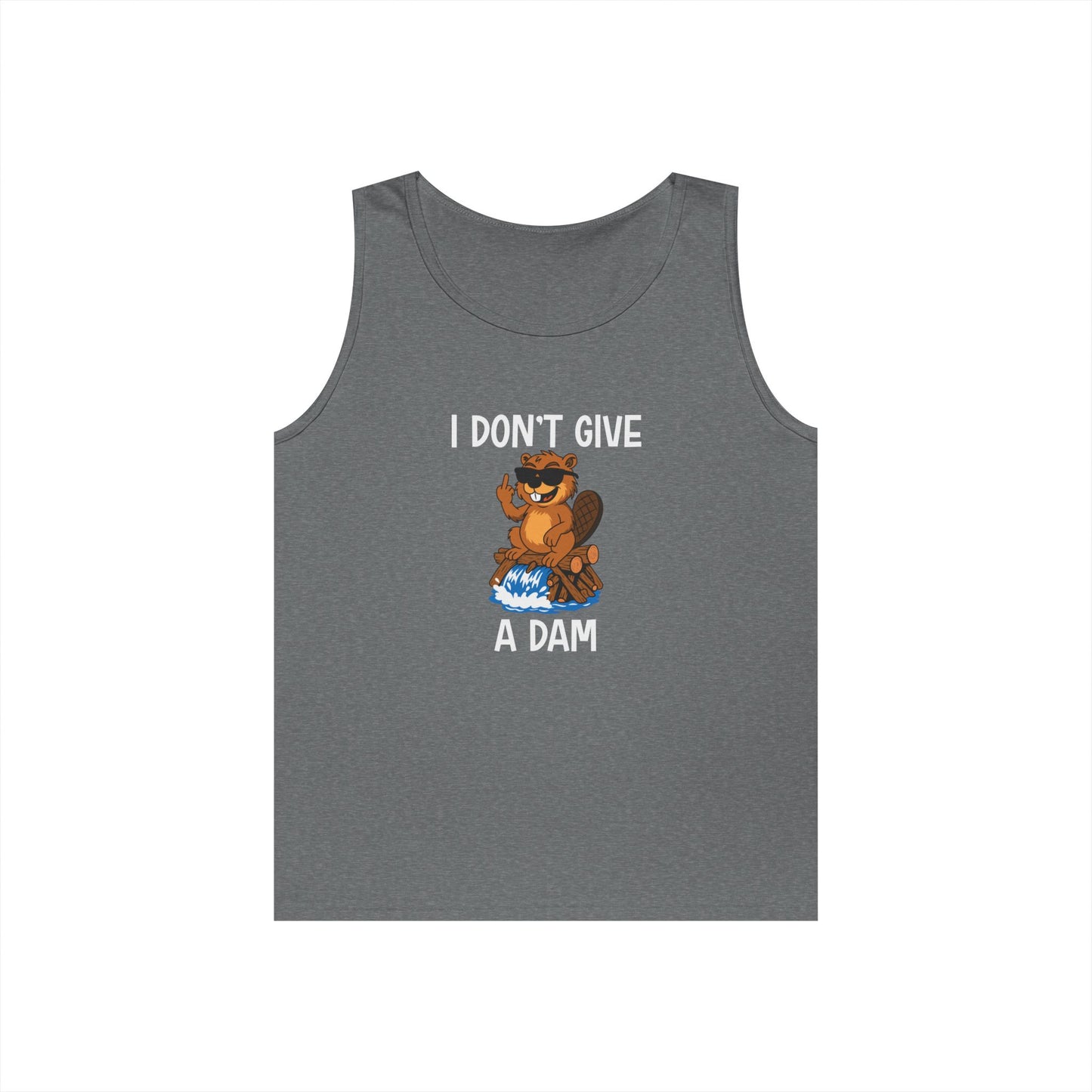 beaver on dam giving finger funny i don't give a damn tank top
