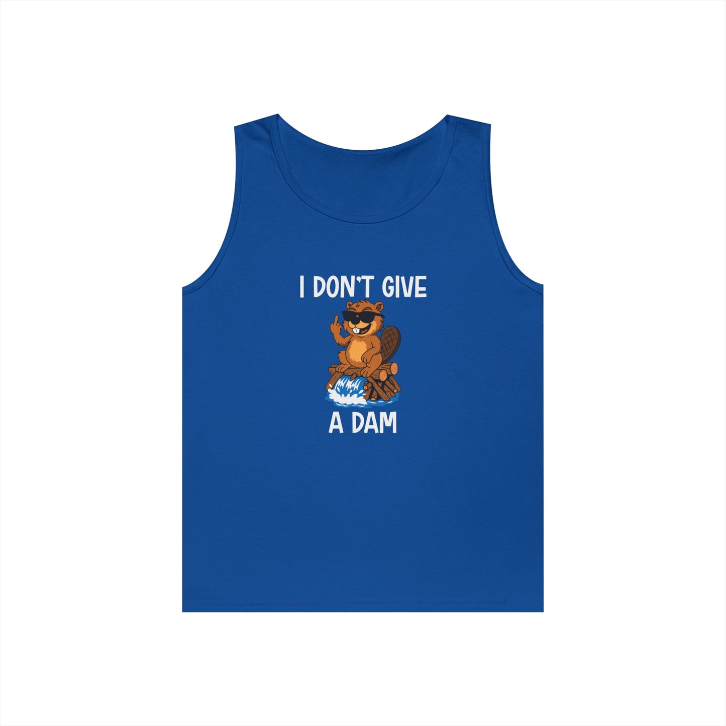 beaver on dam giving finger funny i don't give a damn tank top