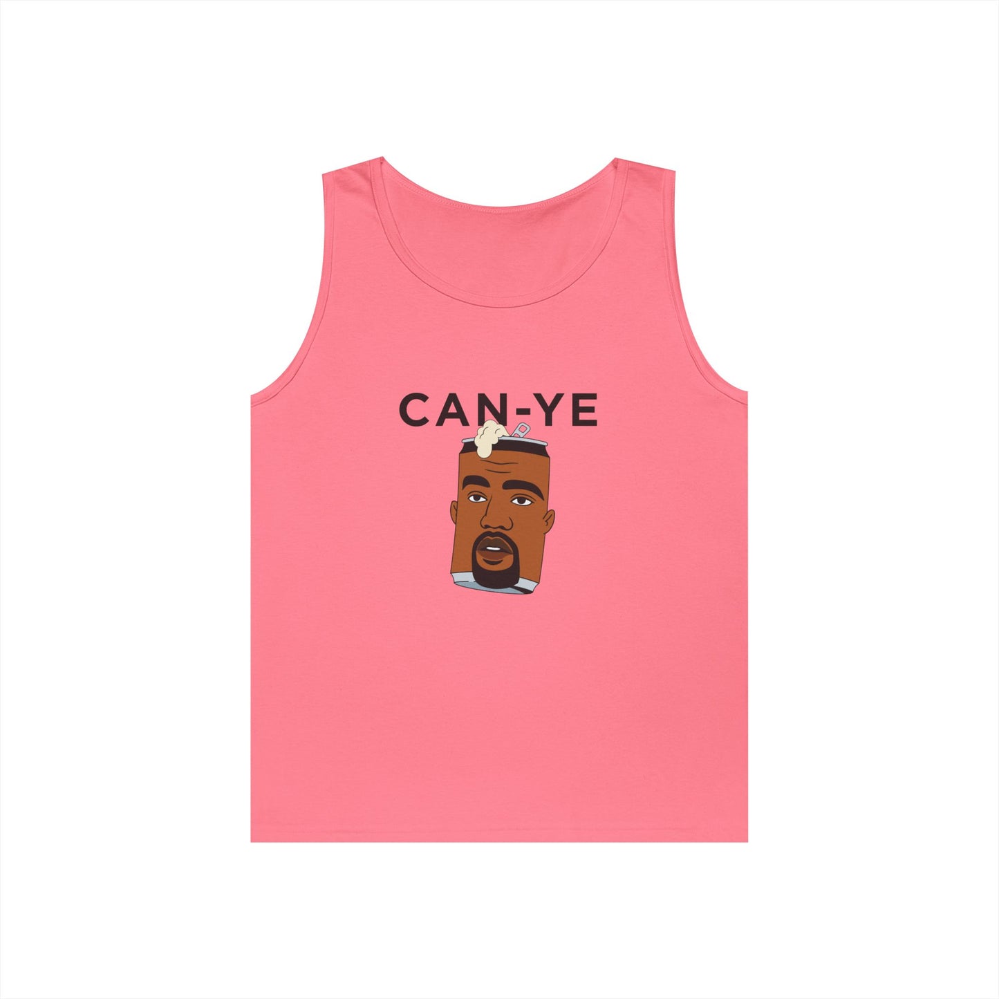 Can Ye funny tank top with canned Kanye West parody. Minimalist music humor design.