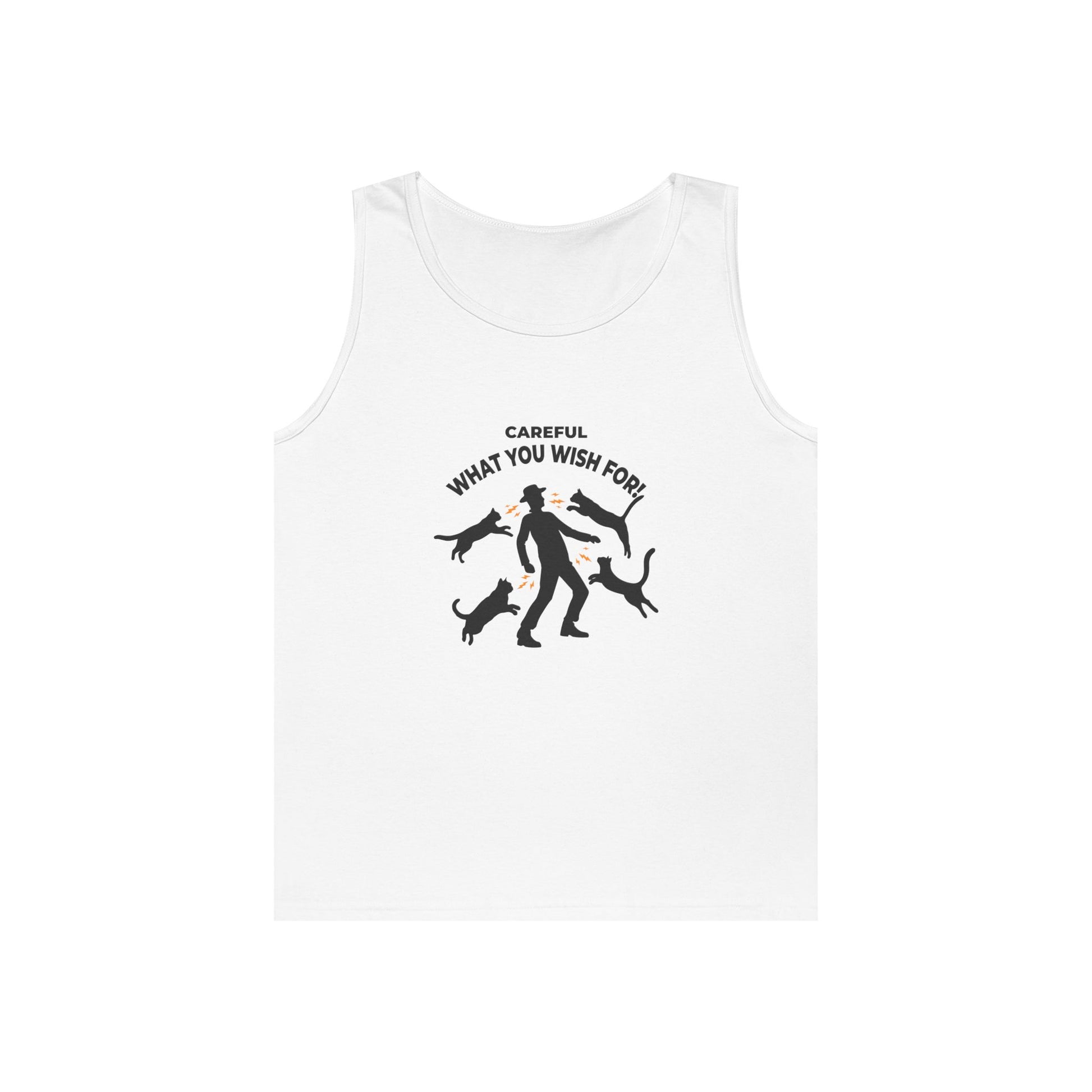 man surrounded by cats magnet joke funny pussy magnet tank top design