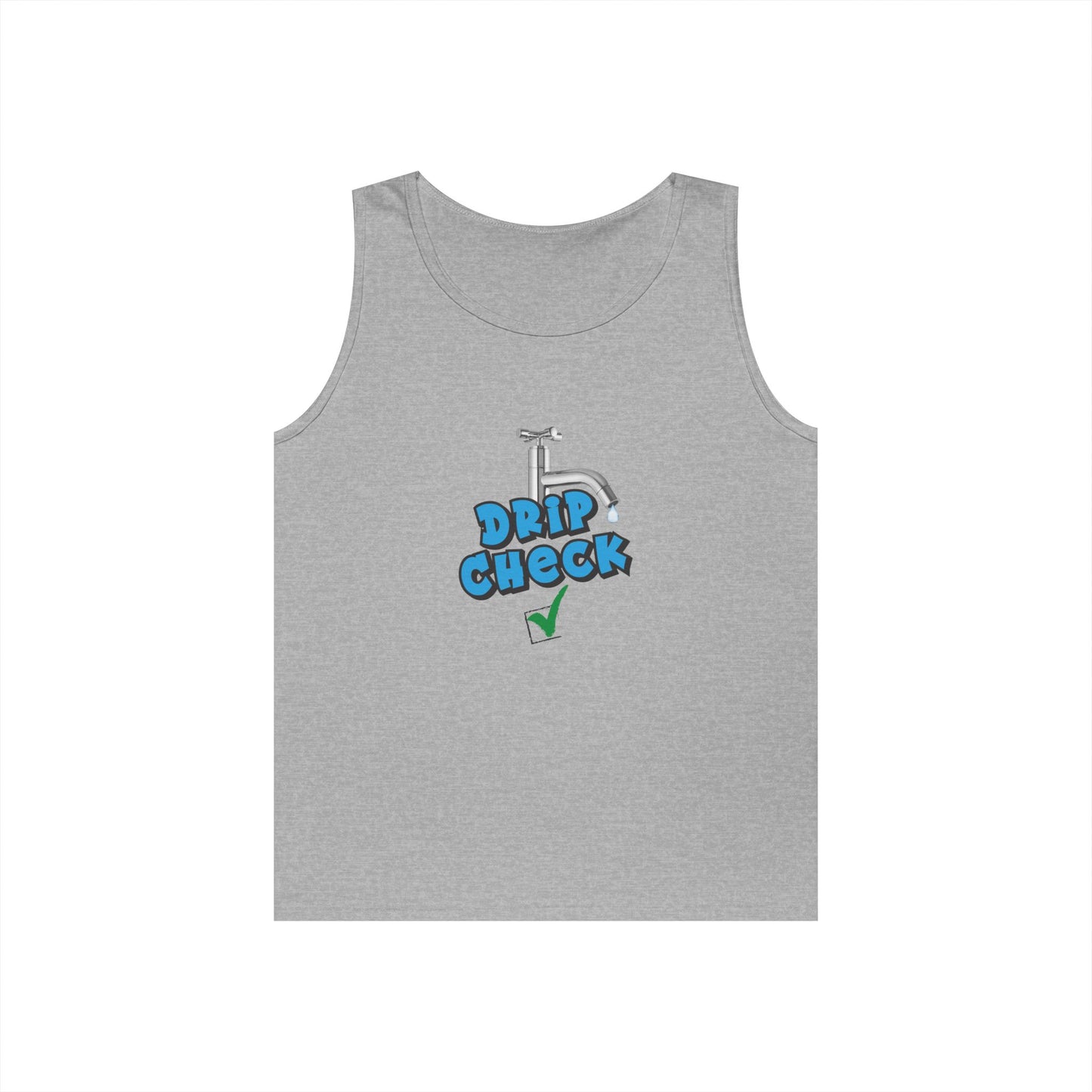 faucet dripping water drip check pun funny tank top design