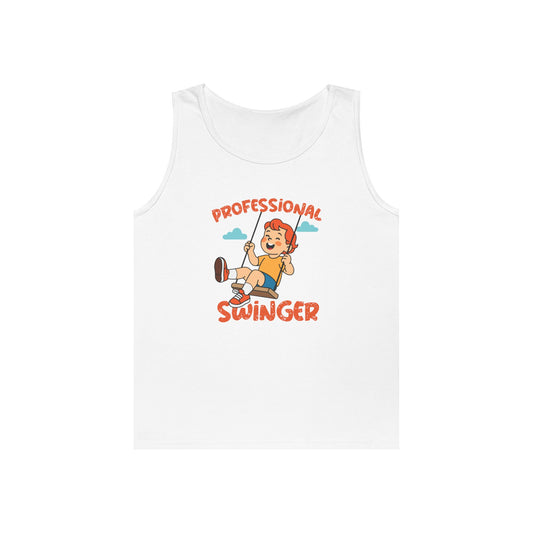 kid on swing professional swinger pun funny tank top design