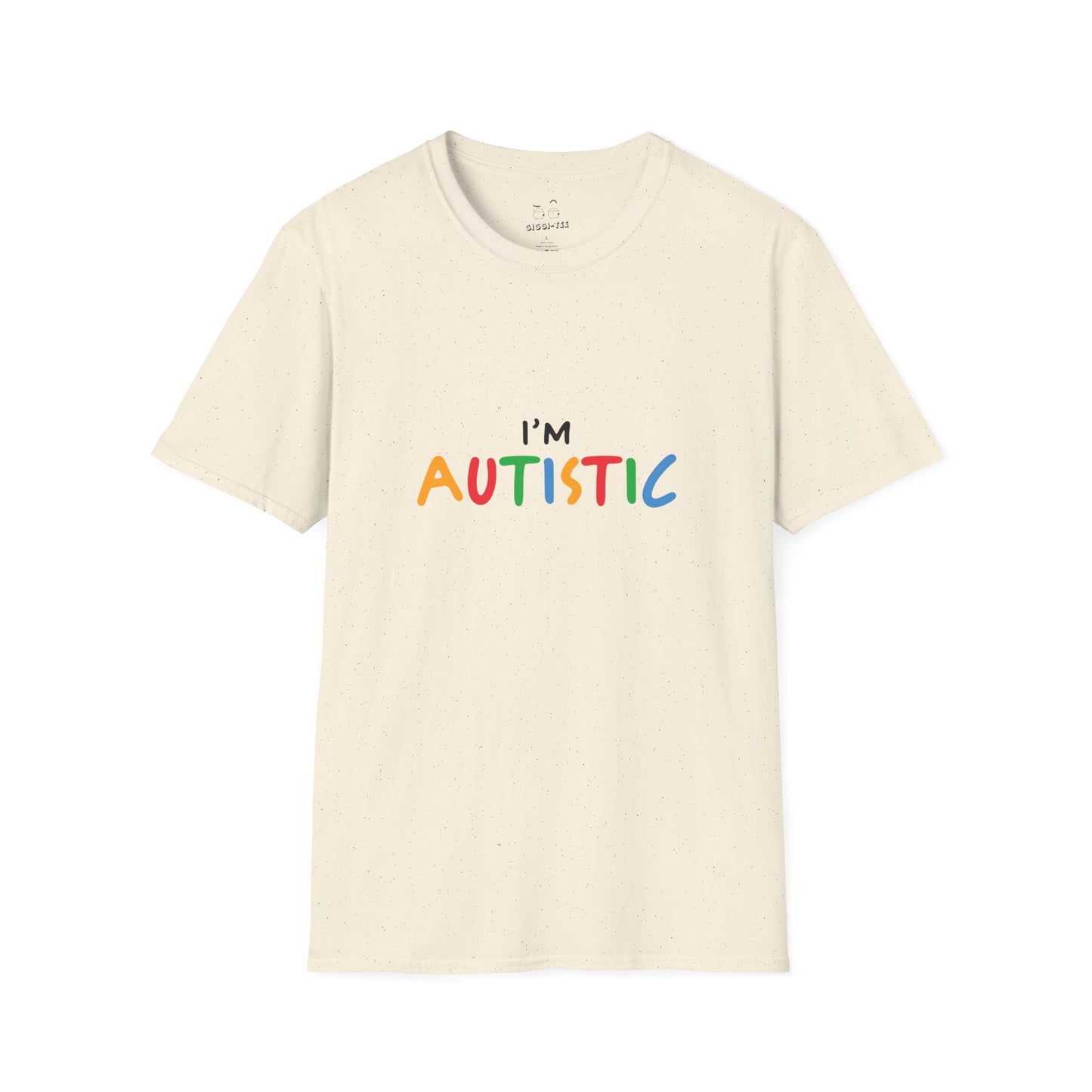 "I'm Autistic" funny statement shirt from a matching couple t-shirt set.