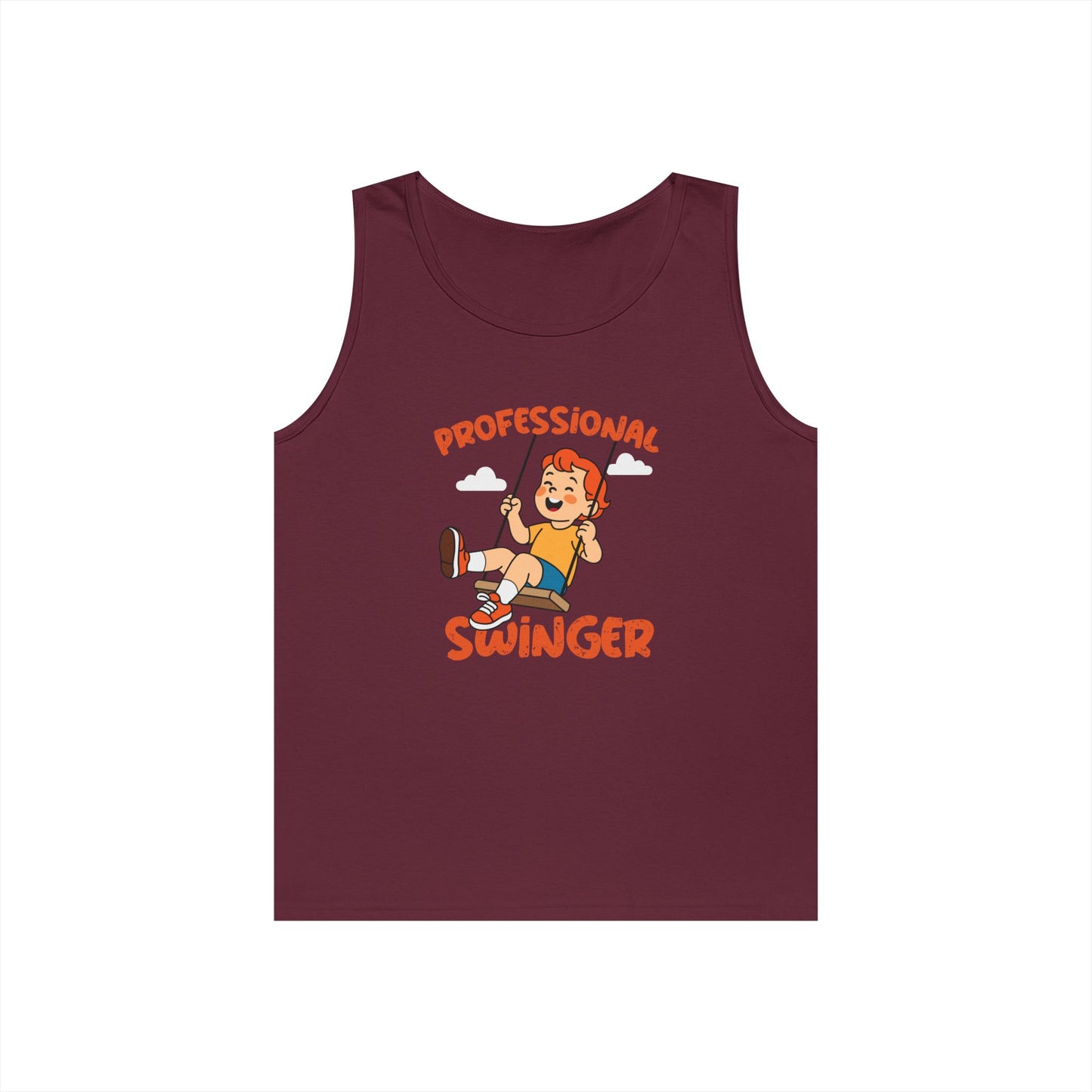 kid on swing professional swinger pun funny tank top design