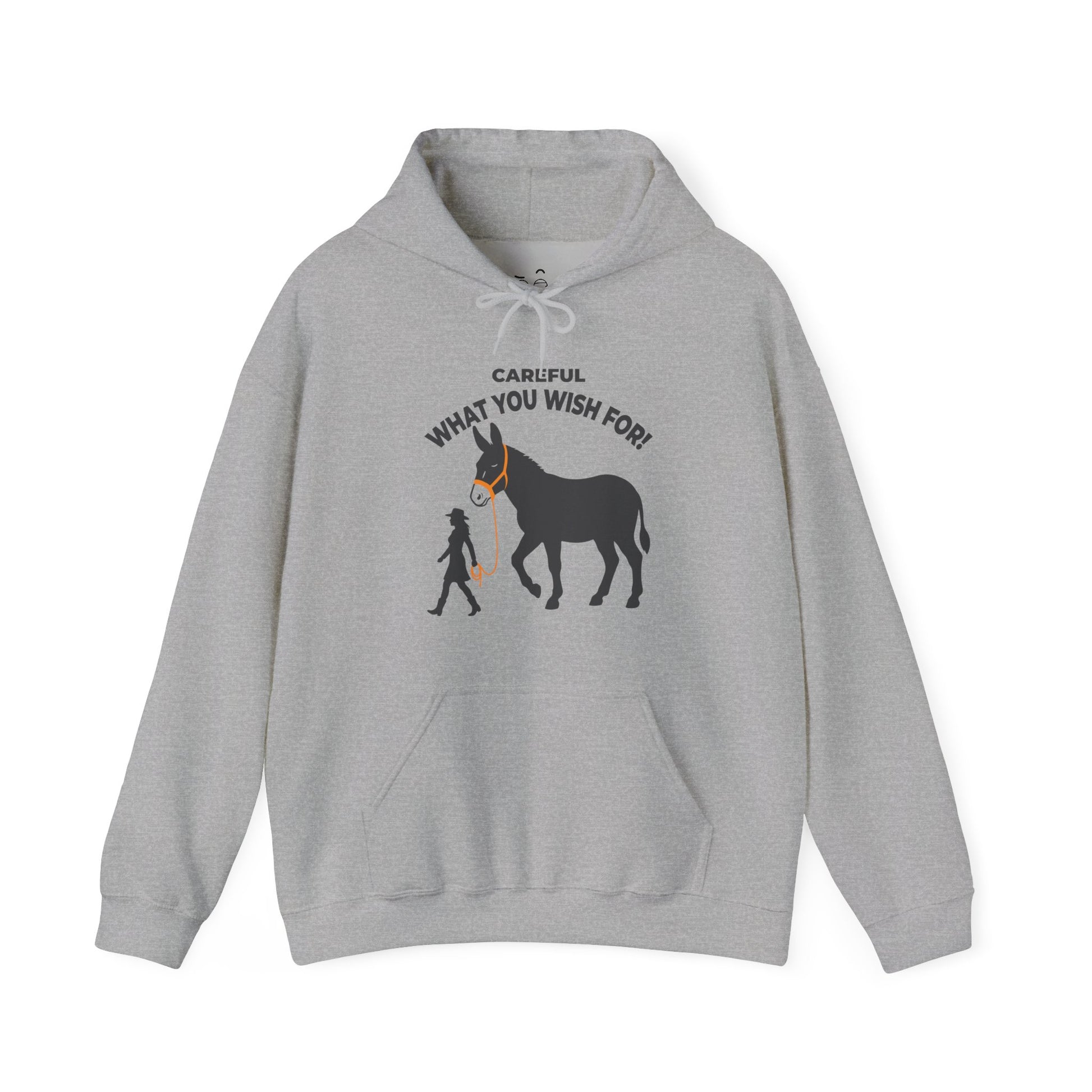 Funny Big Ass hoodie with a giant donkey being walked on a leash after a genie wish gone wrong