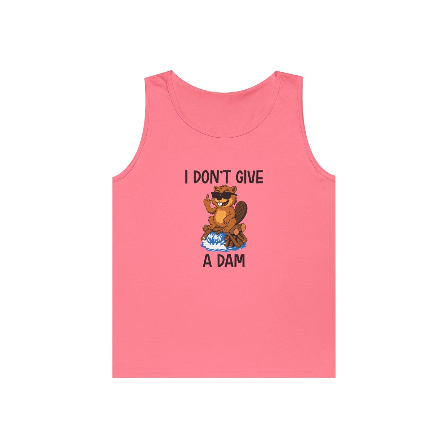 beaver on dam giving finger funny i don't give a damn tank top